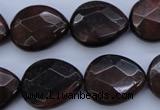 CTE465 15.5 inches 17*20mm faceted flat teardrop red tiger eye beads