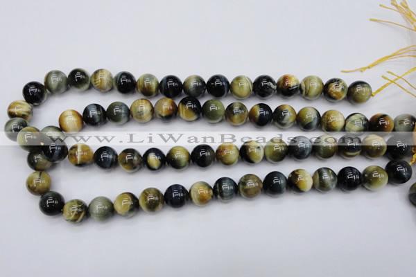 CTE553 15.5 inches 10mm round golden & blue tiger eye beads