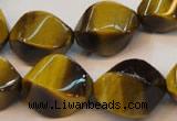 CTE620 15.5 inches 13*18mm twisted rice yellow tiger eye beads wholesale