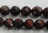 CTE704 15.5 inches 12mm faceted round red tiger eye beads