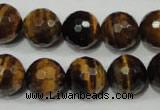 CTE756 15.5 inches 16mm faceted round yellow tiger eye beads wholesale