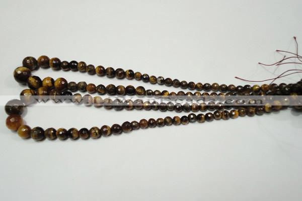 CTE759 15.5 inches 6mm – 14mm faceted round yellow tiger eye beads