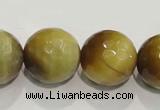 CTE907 15.5 inches 18mm faceted round golden tiger eye beads