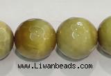 CTE908 15.5 inches 20mm faceted round golden tiger eye beads