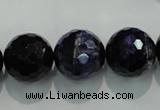 CTE937 15.5 inches 18mm faceted round dyed blue tiger eye beads