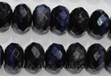 CTE943 15.5 inches 10*14mm faceted rondelle dyed blue tiger eye beads