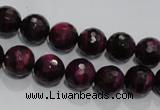 CTE972 15.5 inches 8mm faceted round dyed red tiger eye beads