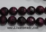 CTE973 15.5 inches 10mm faceted round dyed red tiger eye beads