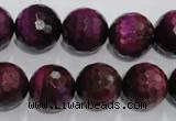 CTE975 15.5 inches 14mm faceted round dyed red tiger eye beads