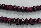 CTE980 15.5 inches 5*8mm faceted rondelle dyed red tiger eye beads