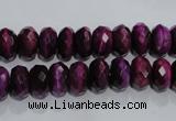 CTE981 15.5 inches 6*10mm faceted rondelle dyed red tiger eye beads