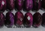 CTE984 15.5 inches 12*16mm faceted rondelle dyed red tiger eye beads