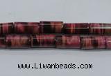 CTE988 15.5 inches 6*12mm tube dyed red tiger eye beads wholesale