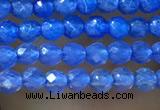 CTG1006 15.5 inches 2mm faceted round tiny blue agate beads