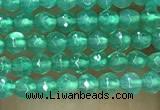 CTG1007 15.5 inches 2mm faceted round tiny green agate beads