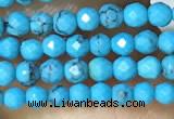 CTG1054 15.5 inches 2mm faceted round tiny turquoise beads