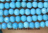 CTG1055 15.5 inches 2mm faceted round tiny turquoise beads