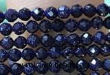 CTG1067 15.5 inches 2mm faceted round tiny blue goldstone beads