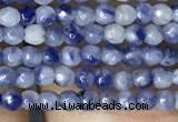 CTG1069 15.5 inches 2mm faceted round tiny blue spot stone beads