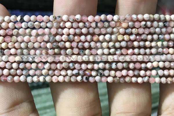 CTG1080 15.5 inches 2mm faceted round tiny rhodochrosite beads