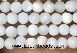 CTG1088 15.5 inches 2mm faceted round tiny mother of pearl beads