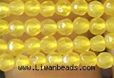 CTG1112 15.5 inches 3mm faceted round tiny yellow agate beads