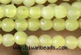 CTG1148 15.5 inches 3mm faceted round tiny lemon jade beads