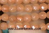 CTG1151 15.5 inches 3mm faceted round tiny red aventurine beads