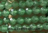 CTG1155 15.5 inches 3mm faceted round tiny green aventurine beads