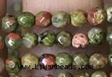 CTG1181 15.5 inches 3mm faceted round tiny unakite gemstone beads