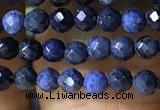 CTG1193 15.5 inches 3mm faceted round tiny blue dumortierite beads