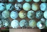 CTG1212 15.5 inches 4mm faceted round tiny African turquoise beads