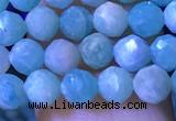 CTG1214 15.5 inches 4mm faceted round tiny amazonite beads