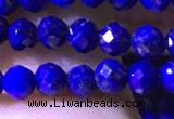 CTG1216 15.5 inches 4mm faceted round tiny lapis lazuli beads