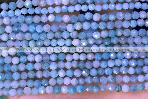 CTG1309 15.5 inches 4mm faceted round amazonite beads wholesale