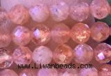 CTG1319 15.5 inches 4mm faceted round golden sunstone beads