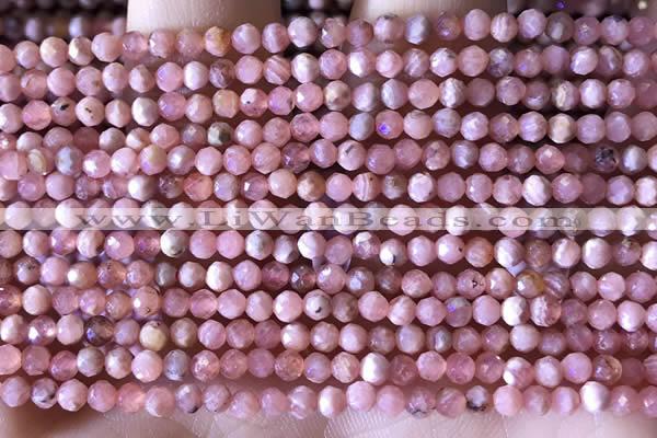 CTG1322 15.5 inches 3mm faceted round rhodochrosite beads wholesale