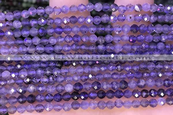 CTG1331 15.5 inches 4mm faceted round iolite beads wholesale