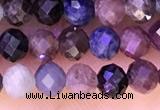 CTG1337 15.5 inches 4mm faceted round ruby & sapphire beads