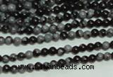 CTG136 15.5 inches 3mm round tiny snowflake obsidian beads wholesale