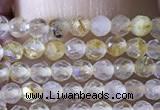 CTG1360 15.5 inches 2mm faceted round golden rutilated quartz beads