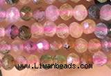 CTG1384 15.5 inches 2mm faceted round tiny tourmaline beads