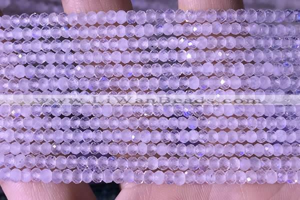 CTG1395 15.5 inches 2*3mm faceted rondelle tiny white moonstone beads