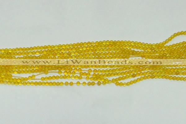 CTG141 15.5 inches 3mm round tiny yellow agate beads wholesale