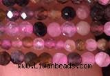 CTG1436 15.5 inches 2mm faceted round tourmaline beads wholesale