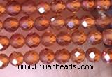 CTG1438 15.5 inches 2mm faceted round orange garnet beads wholesale