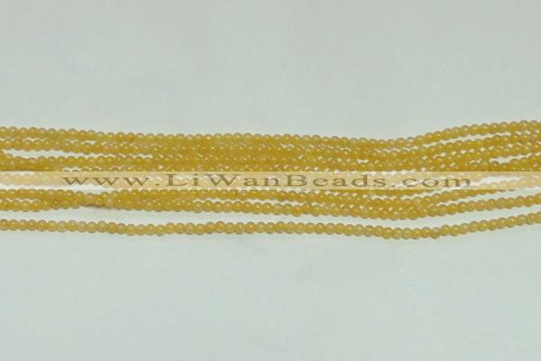 CTG148 15.5 inches 3mm round tiny yellow jade beads wholesale