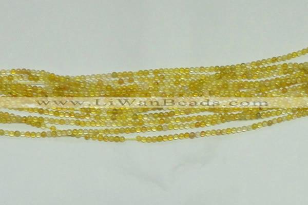 CTG151 15.5 inches 3mm round tiny yellow agate beads wholesale