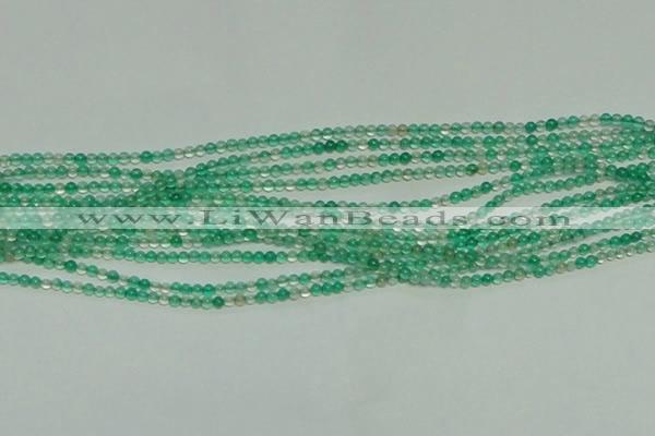 CTG152 15.5 inches 3mm round tiny green agate beads wholesale