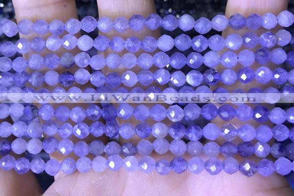 CTG1537 15.5 inches 4mm faceted round blue kyanite beads wholesale